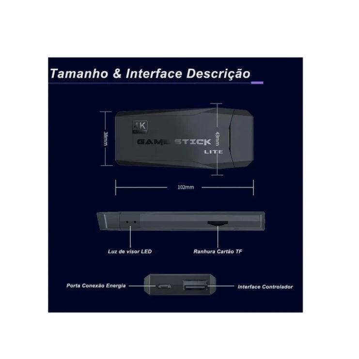 Video Game Retro Acompanha 2 Controles Sem Fio A Pilha